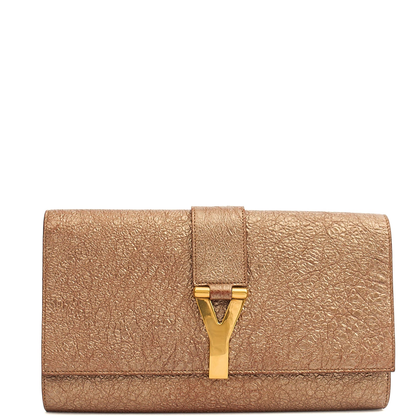 Saint Laurent Clutch Y Ligne Clutch  in Metallic, Calfskin Leather — Alternate View 13
