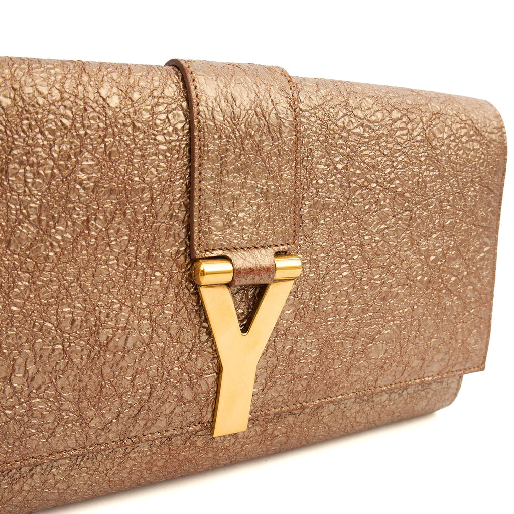 Saint Laurent Clutch Y Ligne Clutch  in Metallic, Calfskin Leather — Alternate View 12