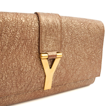 Saint Laurent Clutch Y Ligne Clutch  in Metallic, Calfskin Leather — Alternate View 12
