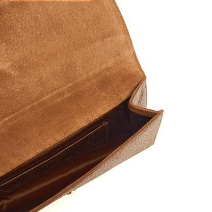 Saint Laurent Clutch Y Ligne Clutch  in Metallic, Calfskin Leather — Detail View