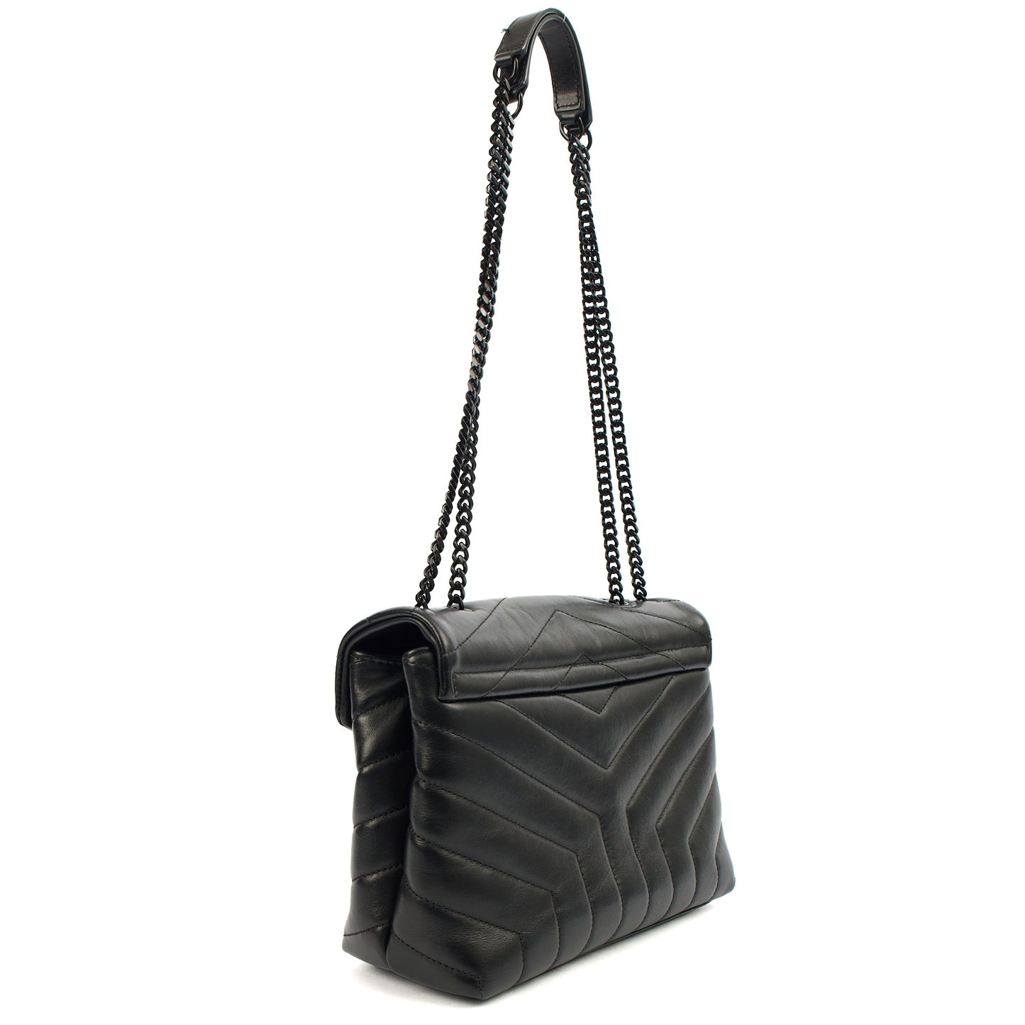 Saint Laurent Cross Body Lou Lou - Small in Black, Leather — Top View