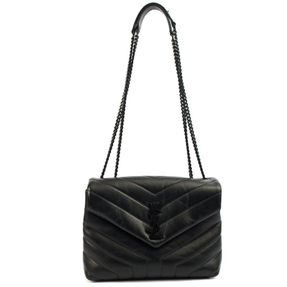 Saint Laurent Cross Body Lou Lou - Small in Black, Leather — Back View