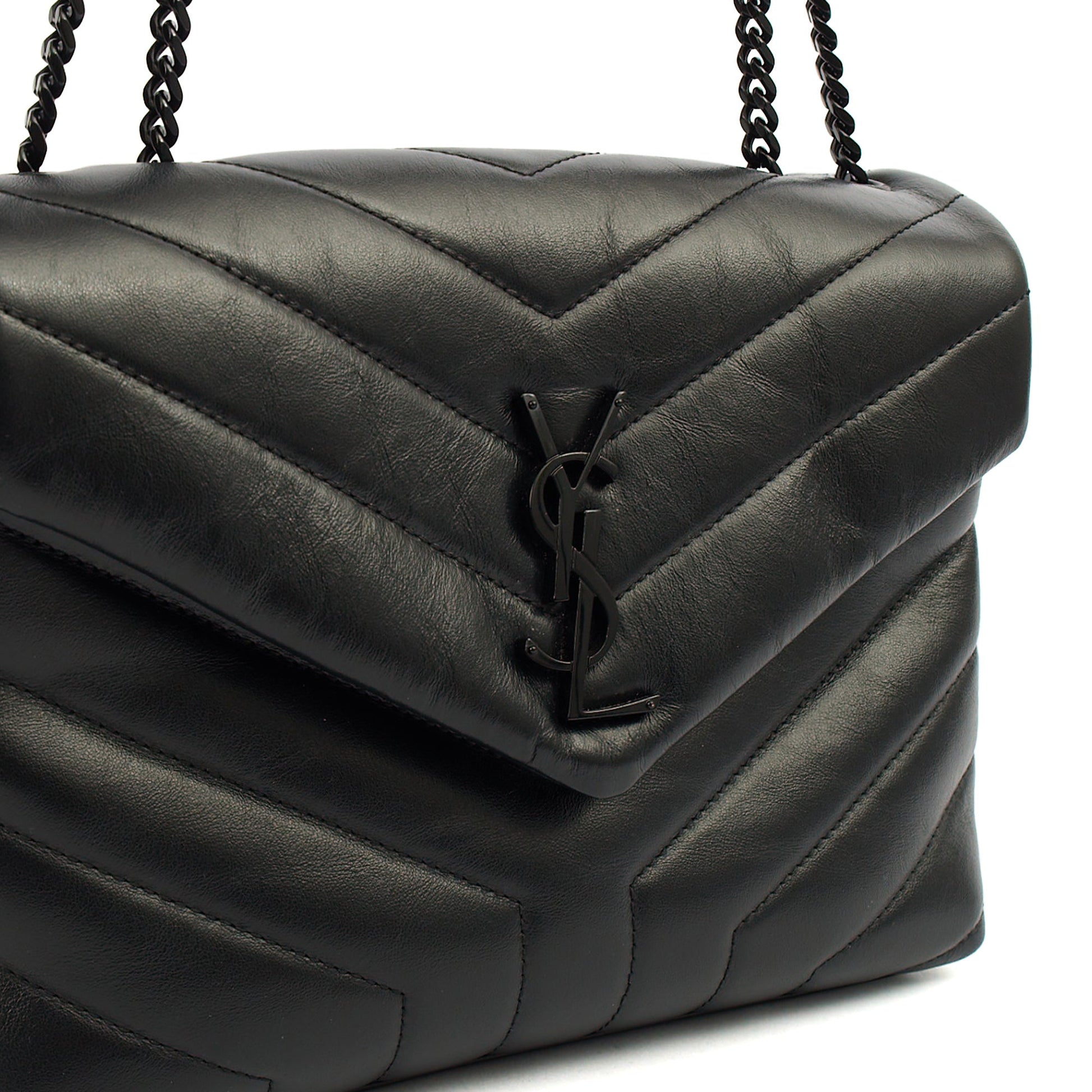 Saint Laurent Cross Body Lou Lou - Small in Black, Leather — Side View