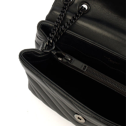 Saint Laurent Cross Body Lou Lou - Small in Black, Leather — Alternate View 7