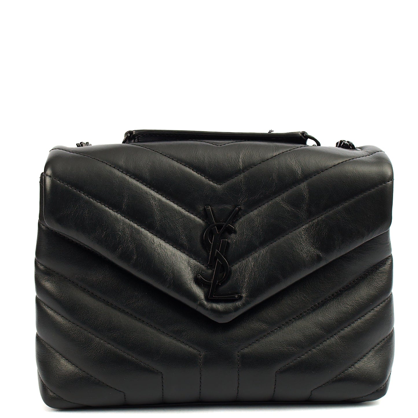 Saint Laurent Cross Body Lou Lou - Small in Black, Leather — Front View