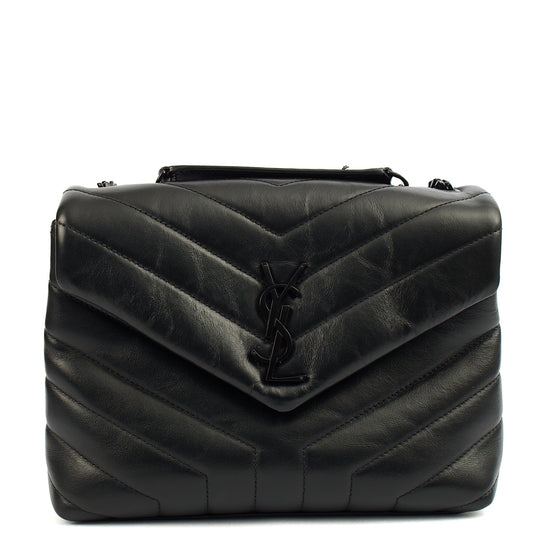 Saint Laurent Cross Body Lou Lou - Small in Black, Leather — Front View
