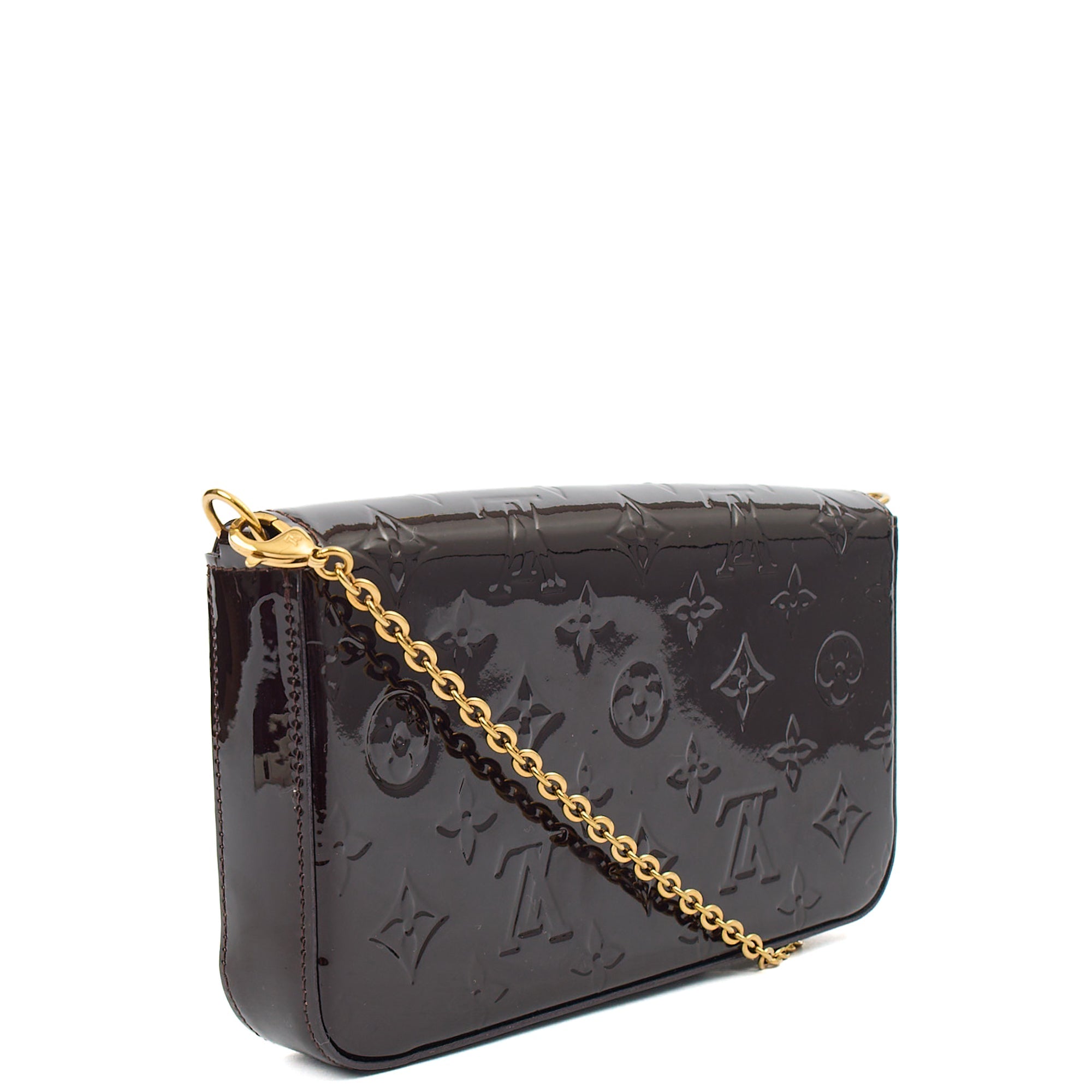 Louis Vuitton Cross Body Felicie Pochette in Amarante, Vernis — Alternate View 11