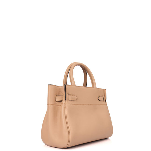 Mulberry Top Handle Belted Bayswater in Putty, Calfskin Leather — Side View