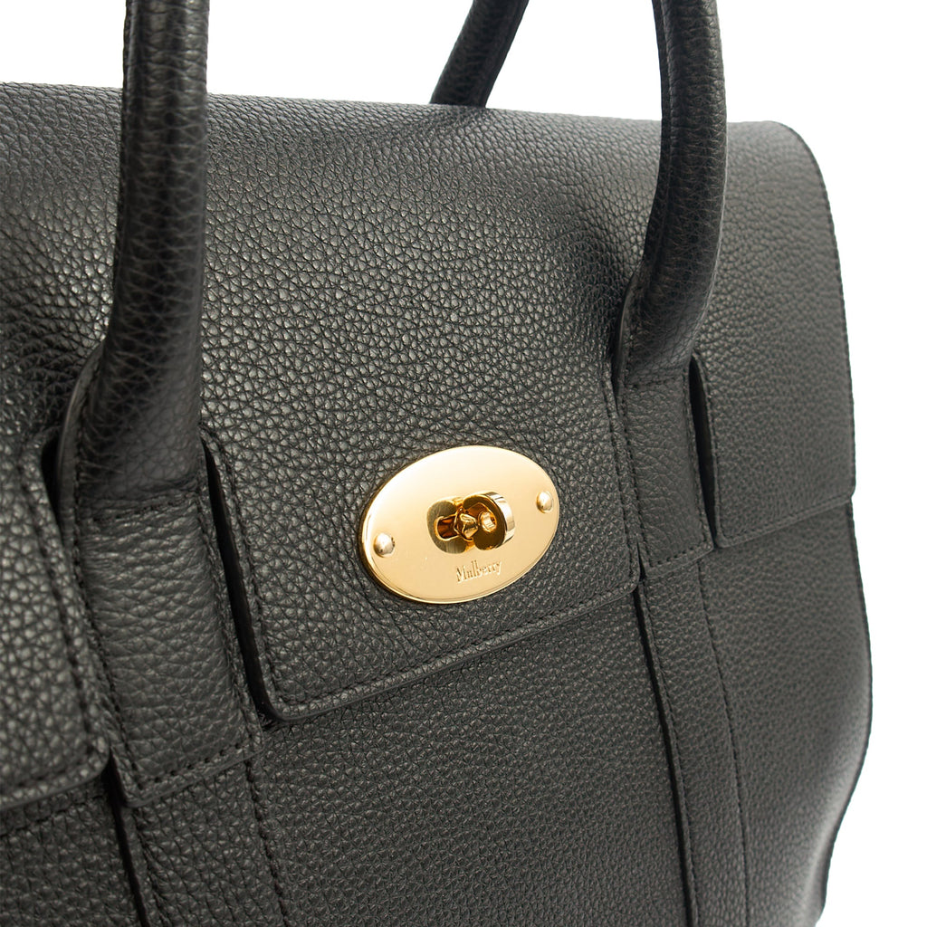 Mulberry Tote Bayswater with Strap in Black, Calfskin Leather — Lifestyle View