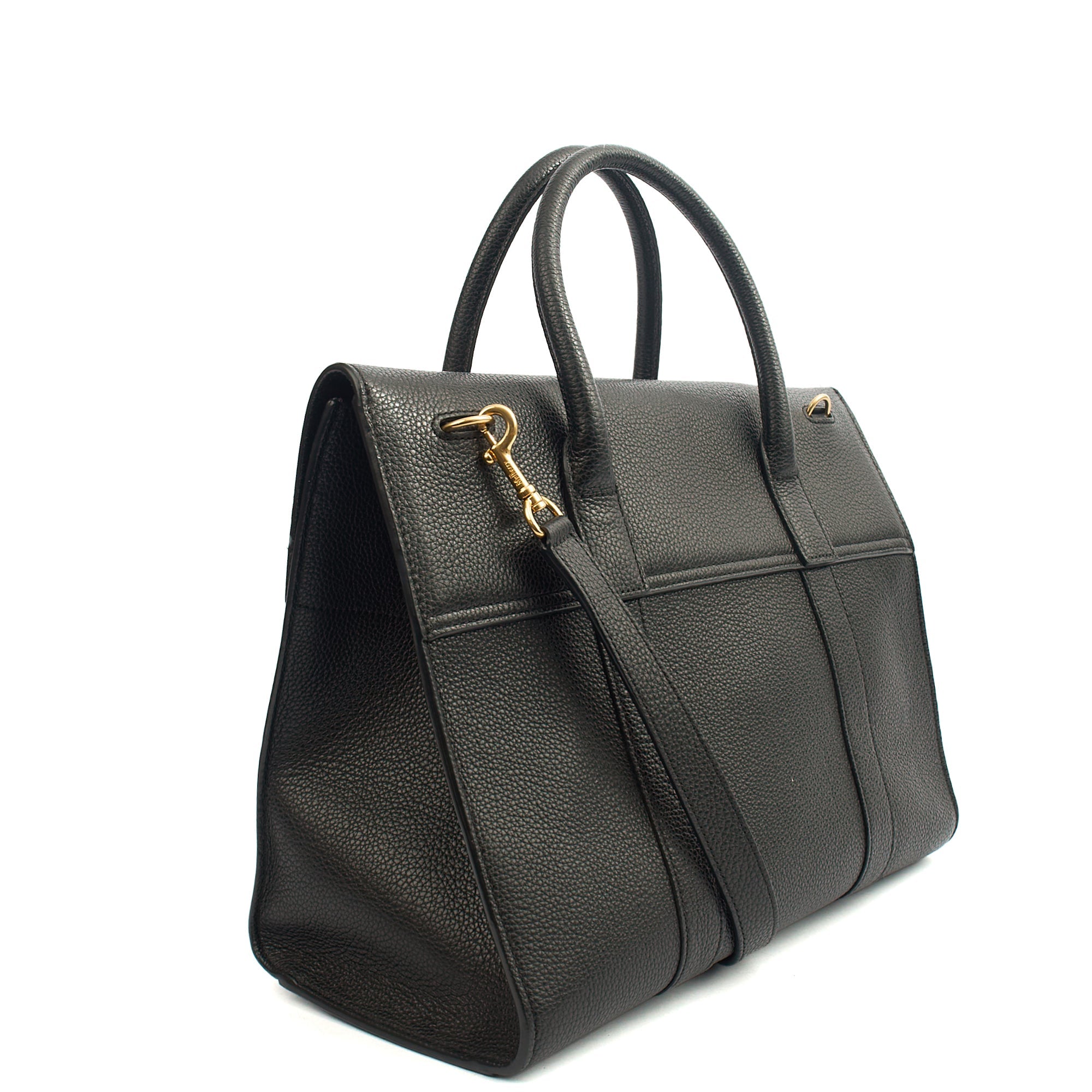 Mulberry Tote Bayswater with Strap in Black, Calfskin Leather — Alternate View 8
