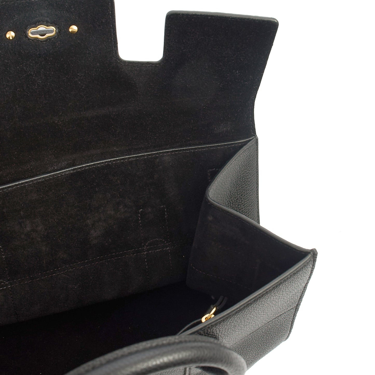 Mulberry Tote Bayswater with Strap in Black, Calfskin Leather — Detail View