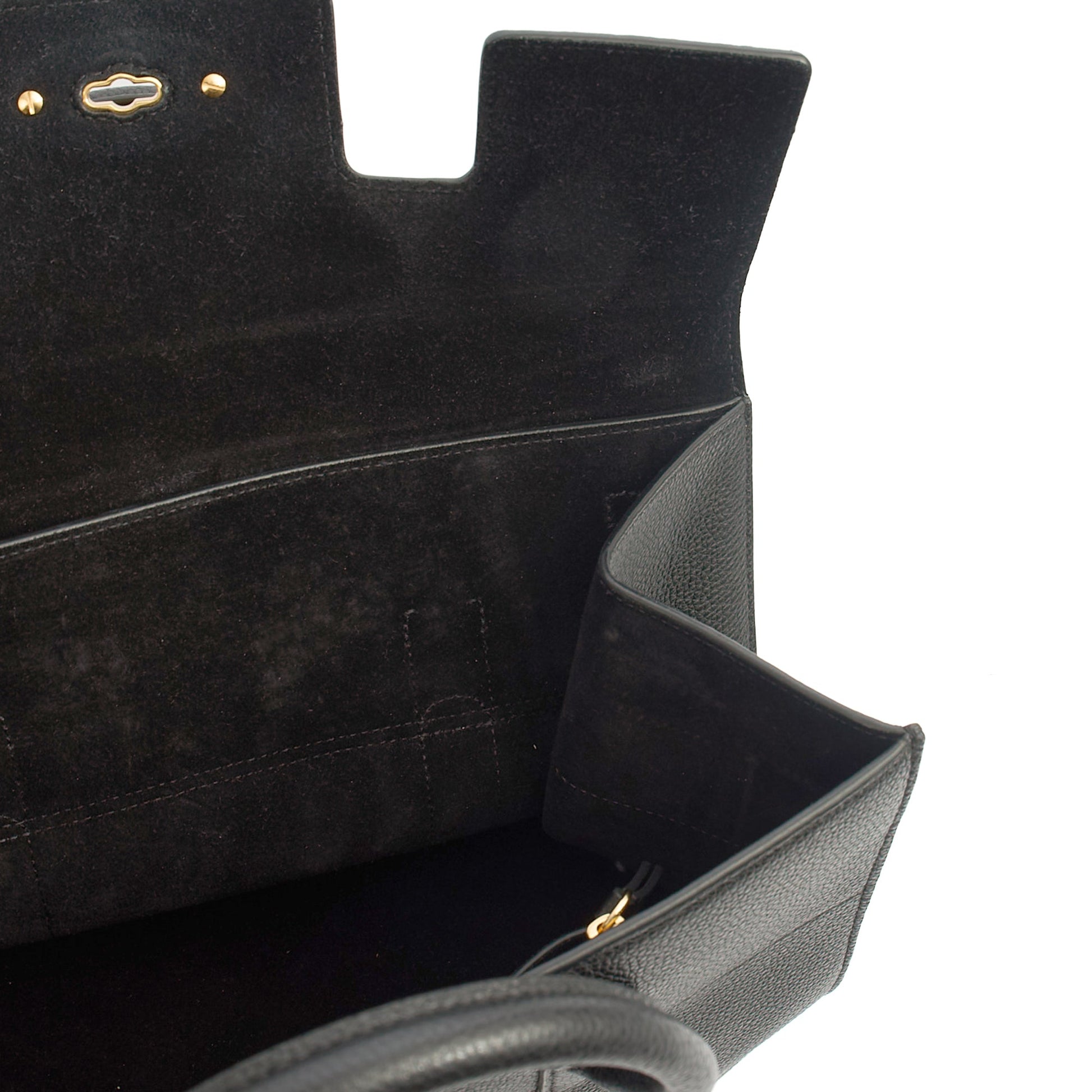 Mulberry Tote Bayswater with Strap in Black, Calfskin Leather — Detail View