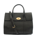 Mulberry Tote Bayswater with Strap in Black, Calfskin Leather — Front View