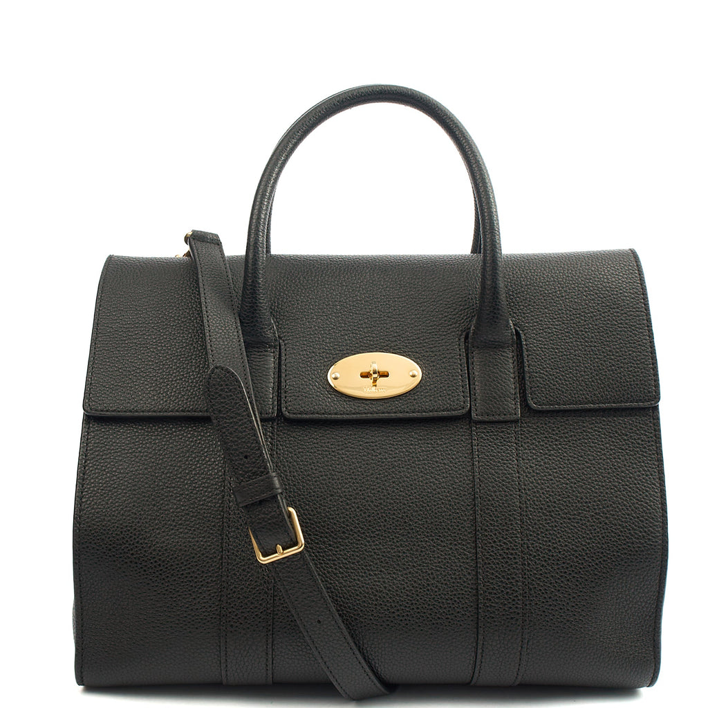 Mulberry Tote Bayswater with Strap in Black, Calfskin Leather — Alternate View 7