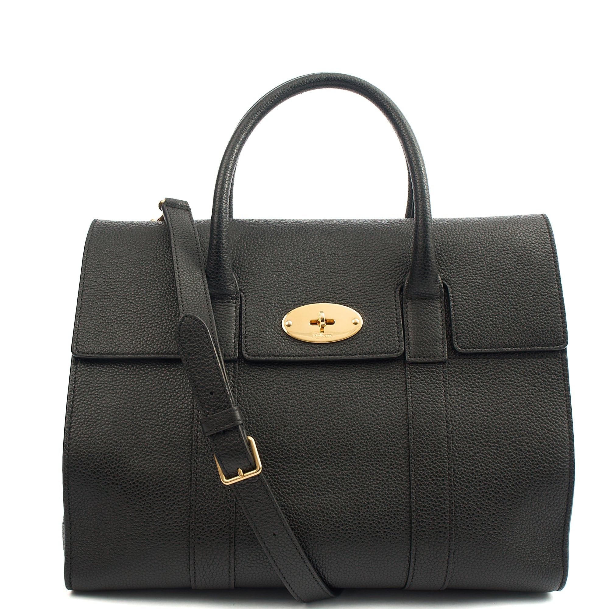 Mulberry Tote Bayswater with Strap in Black, Calfskin Leather — Alternate View 7