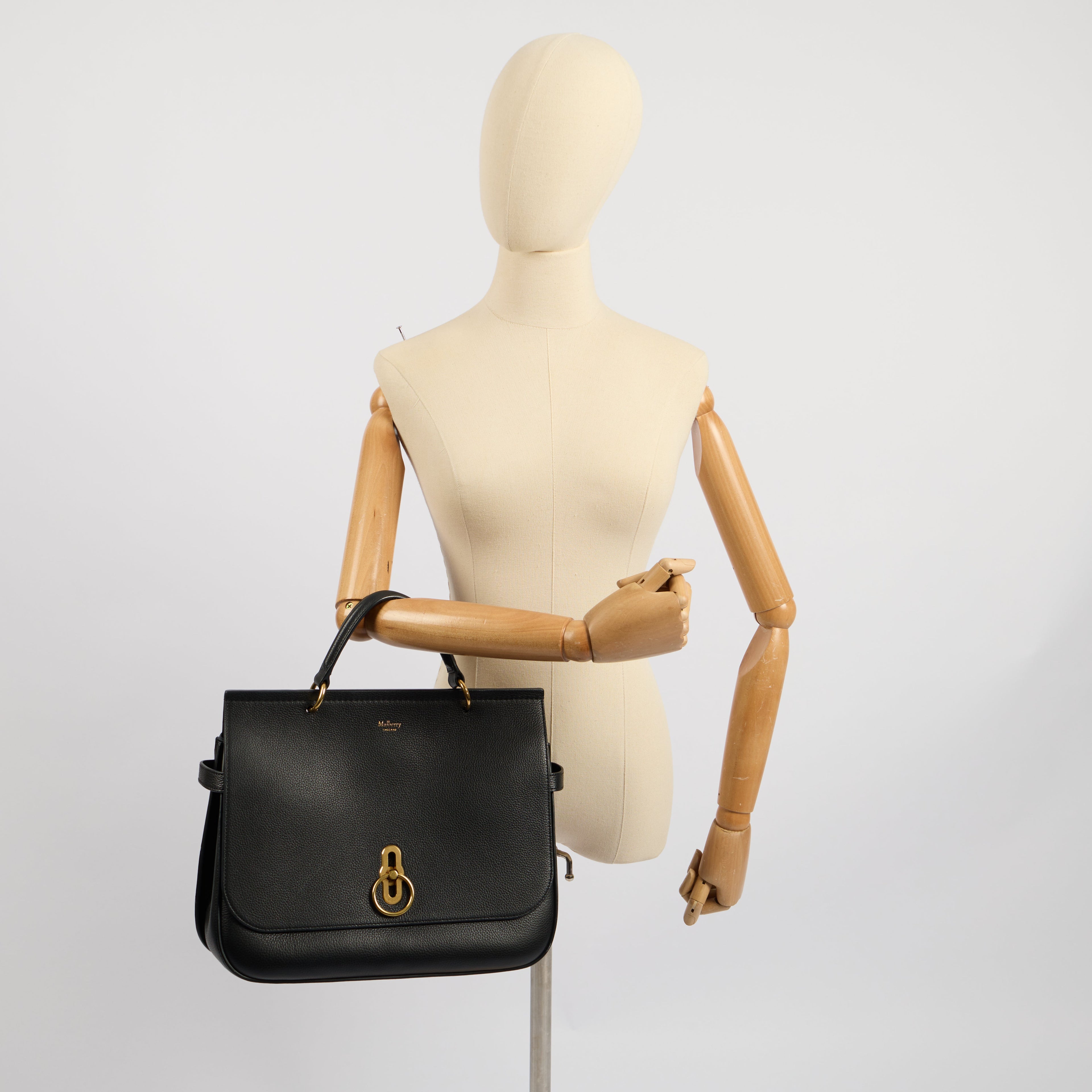 Mulberry Cross Body Amberley in Black, Calfskin Leather — Side View