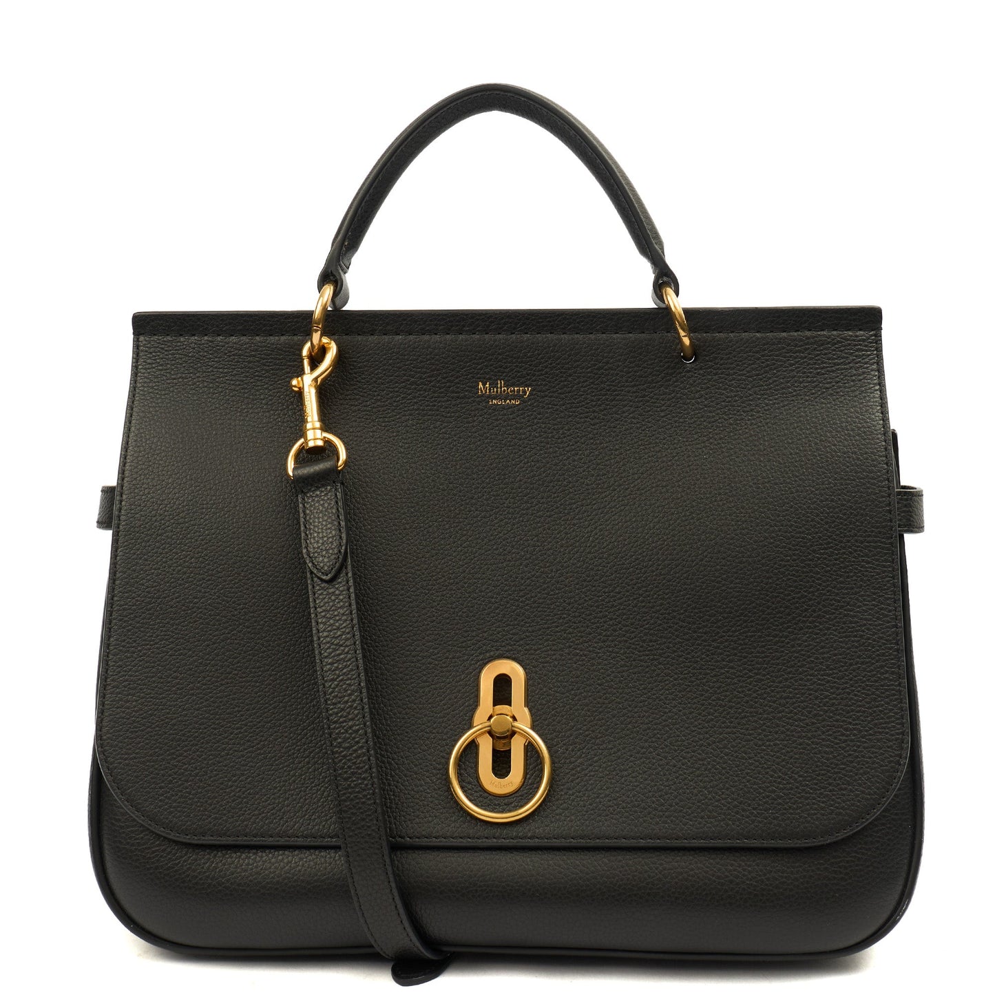 Mulberry Cross Body Amberley in Black, Calfskin Leather — Front View