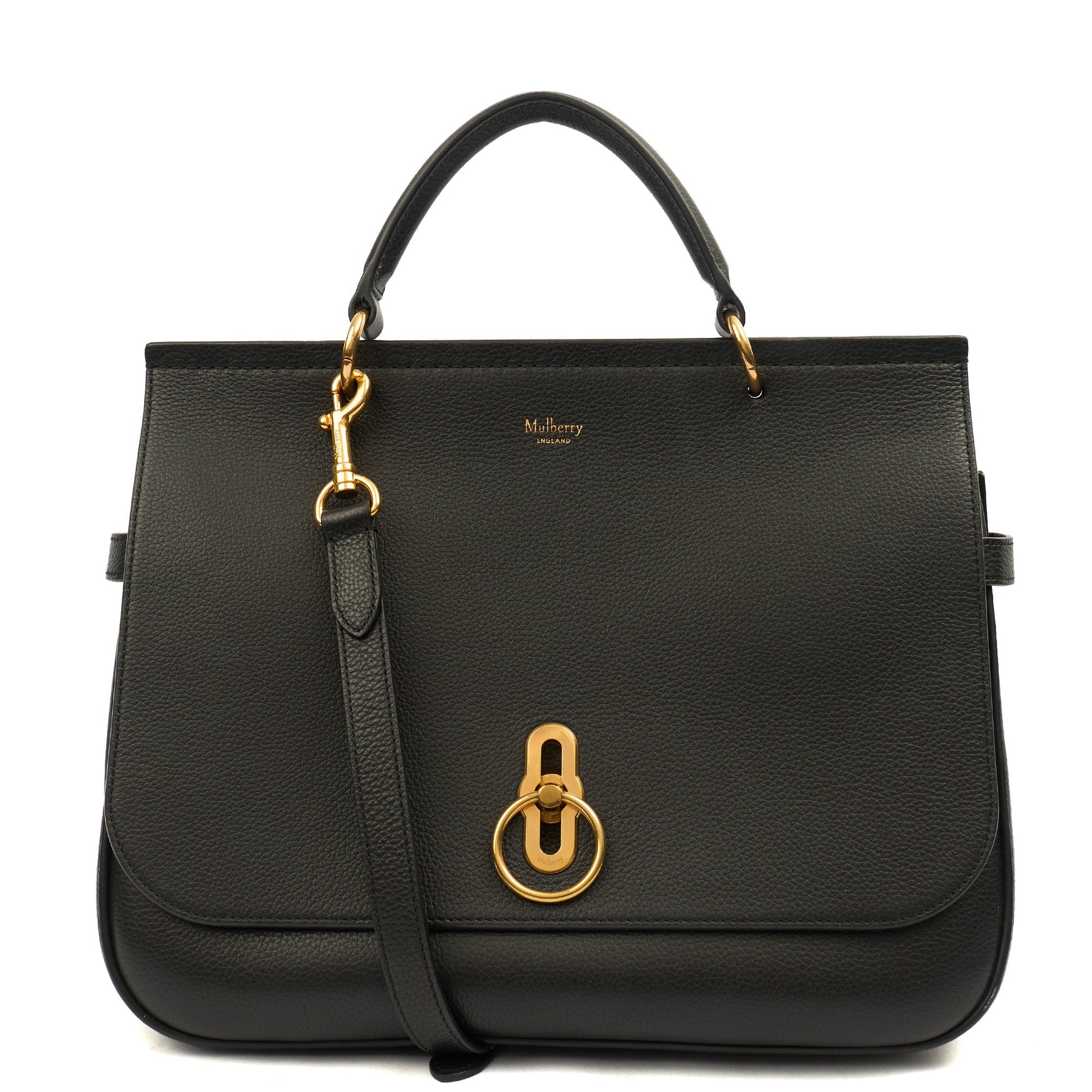 Mulberry Cross Body Amberley in Black, Calfskin Leather — Front View