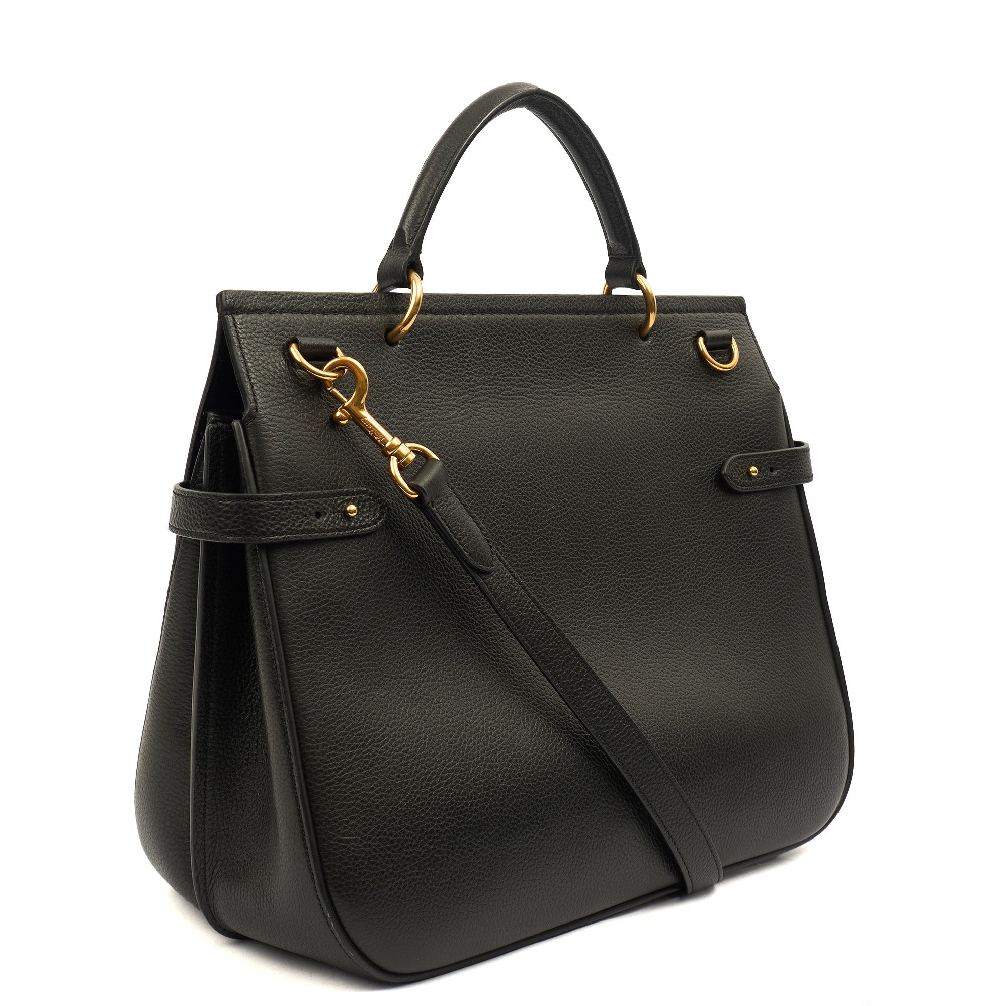 Mulberry Cross Body Amberley in Black, Calfskin Leather — Back View