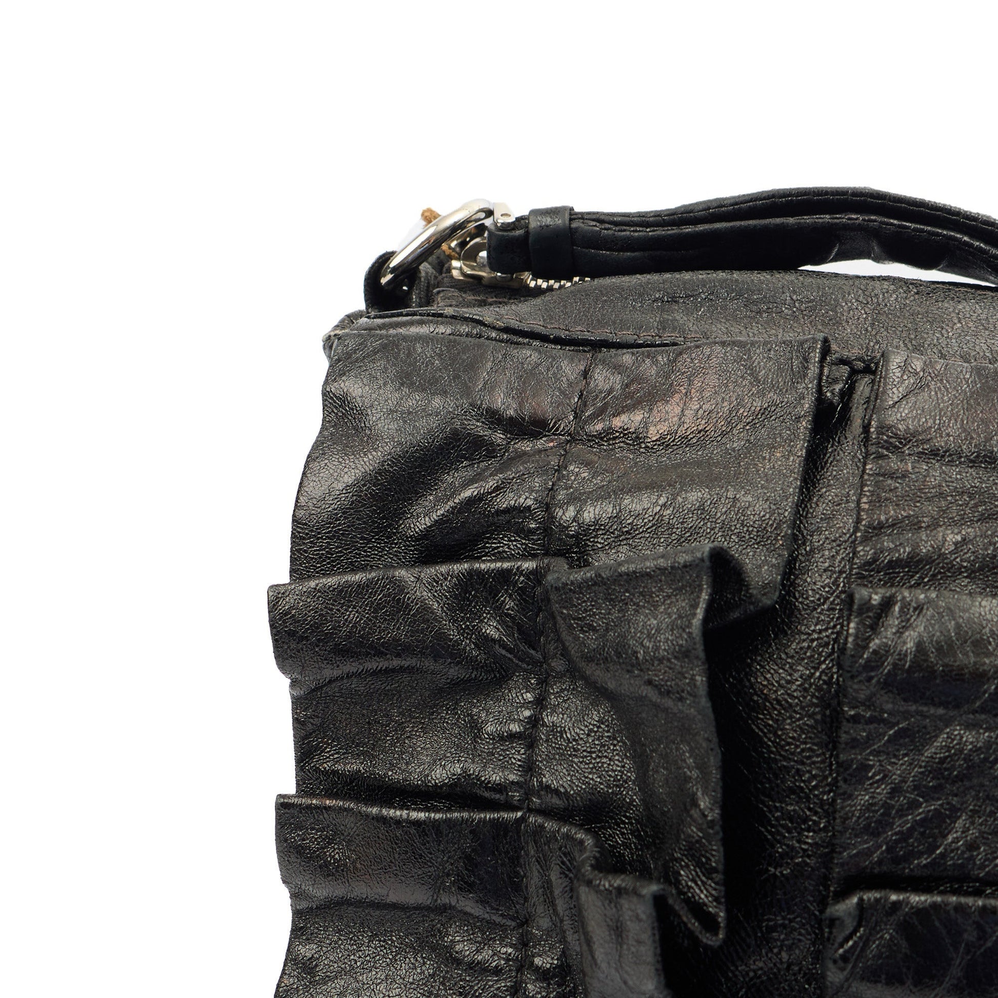 Miu Miu Tote Shoulder Bag in Black, Leather — Lifestyle View