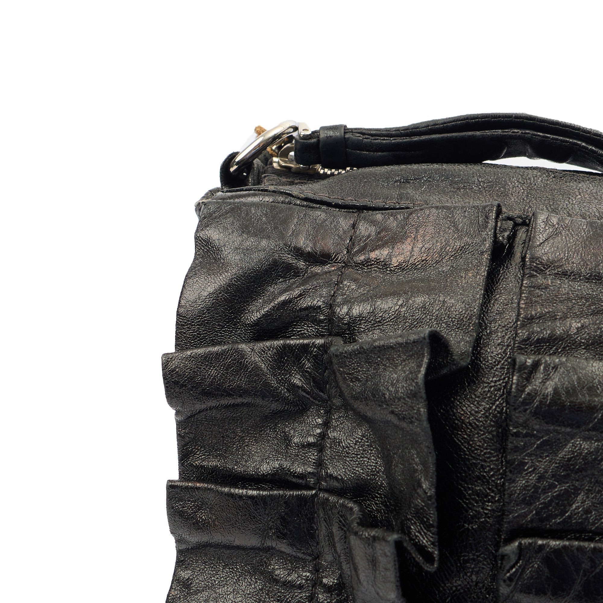 Miu Miu Tote Shoulder Bag in Black, Leather — Lifestyle View