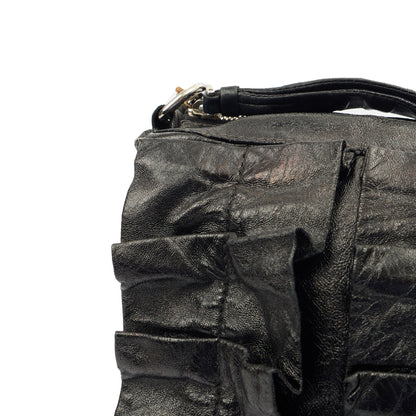 Miu Miu Tote Shoulder Bag in Black, Leather — Lifestyle View