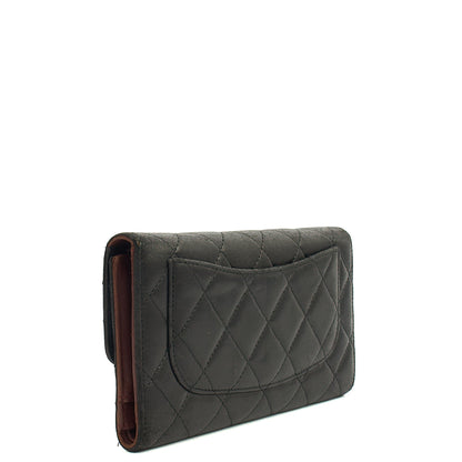 Chanel Purse Classic Long Flap Wallet in Black, Lambskin Leather — Back View