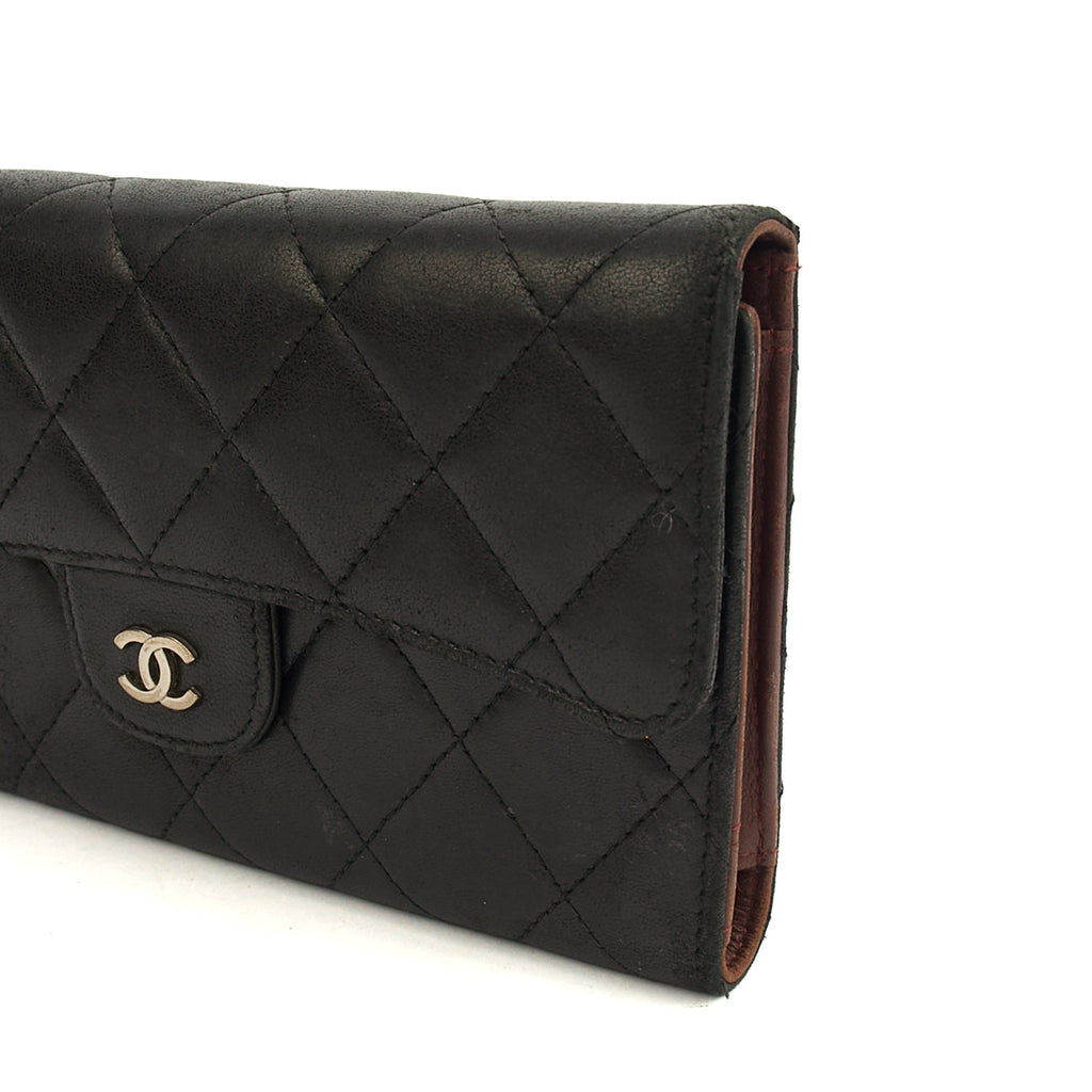 Chanel Purse Classic Long Flap Wallet in Black, Lambskin Leather — Alternate View 26