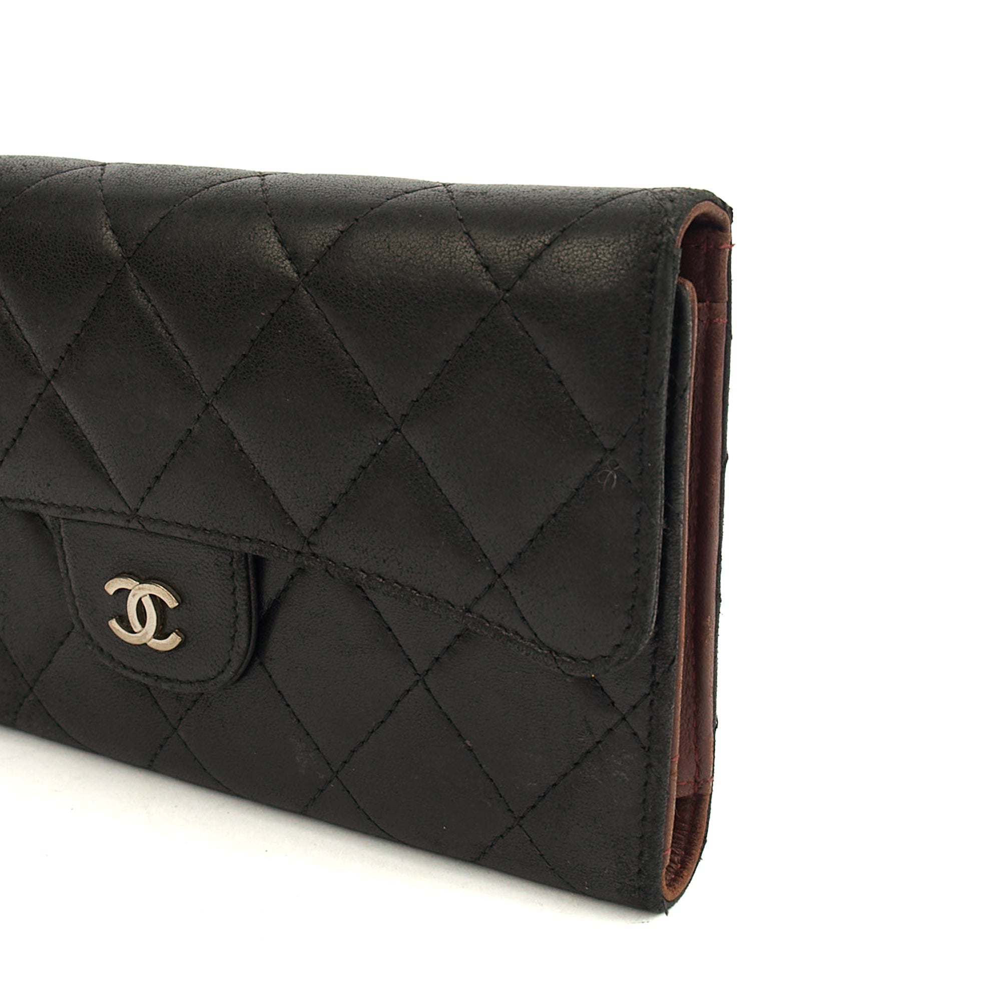Chanel Purse Classic Long Flap Wallet in Black, Lambskin Leather — Alternate View 26