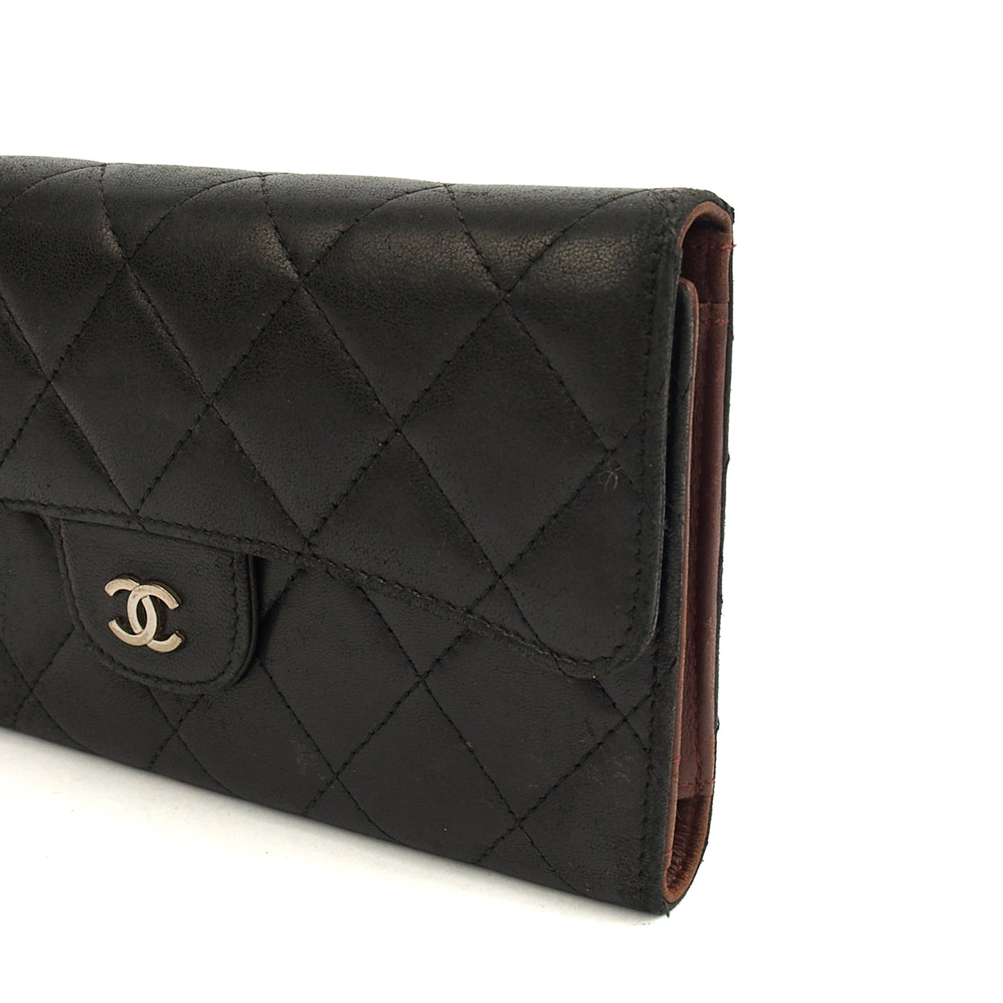 Chanel Purse Classic Long Flap Wallet in Black, Lambskin Leather — Alternate View 16