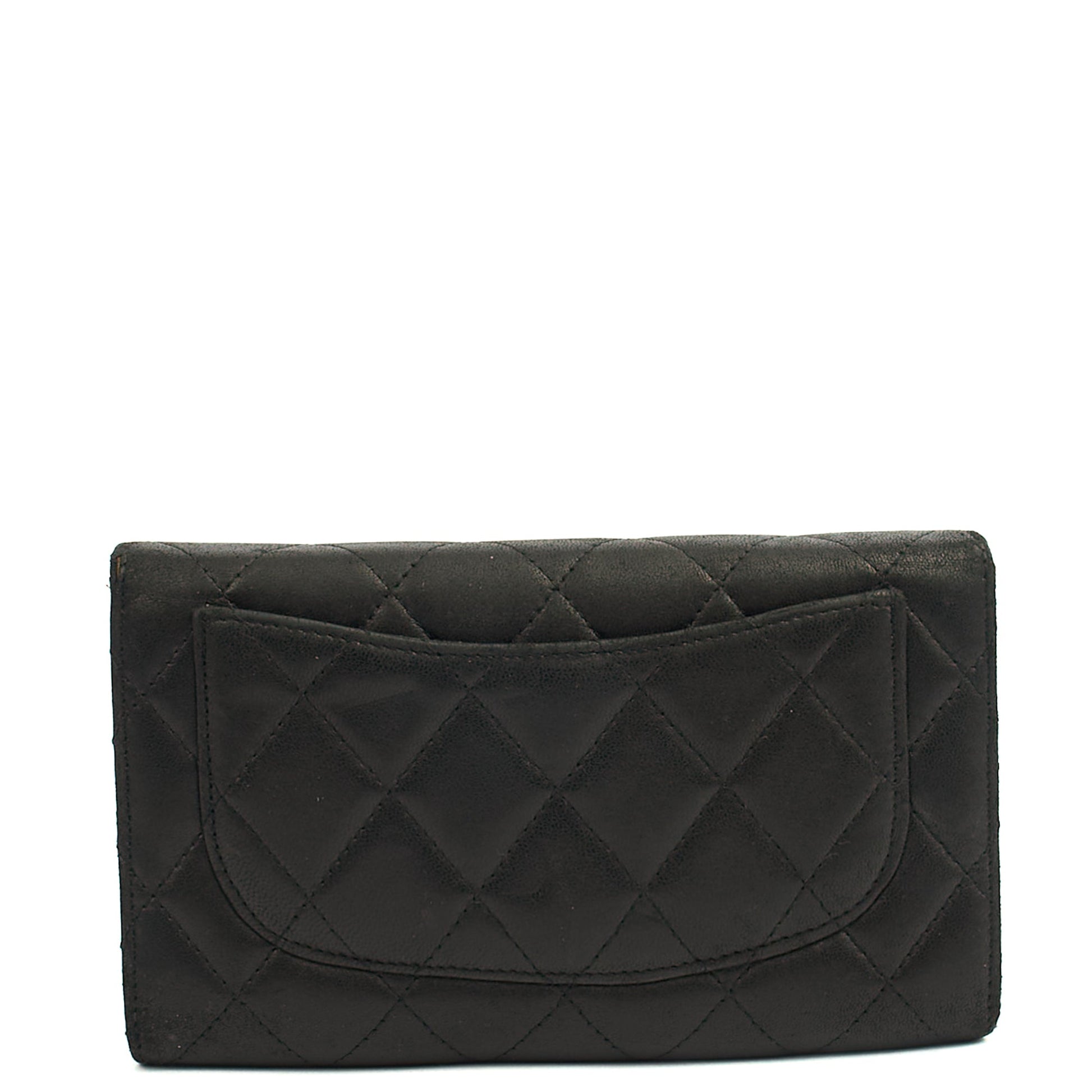 Chanel Purse Classic Long Flap Wallet in Black, Lambskin Leather — Alternate View 14