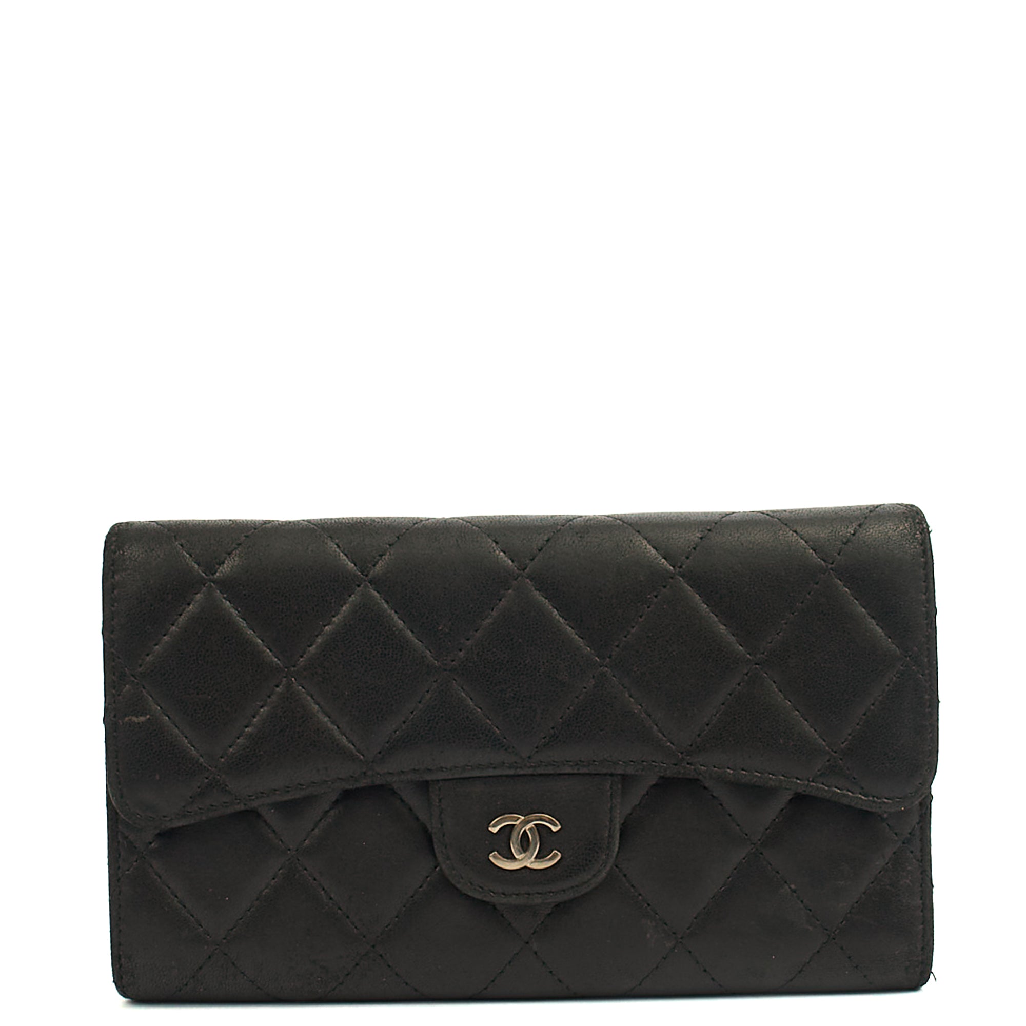 Chanel Purse Classic Long Flap Wallet in Black, Lambskin Leather — Alternate View 21