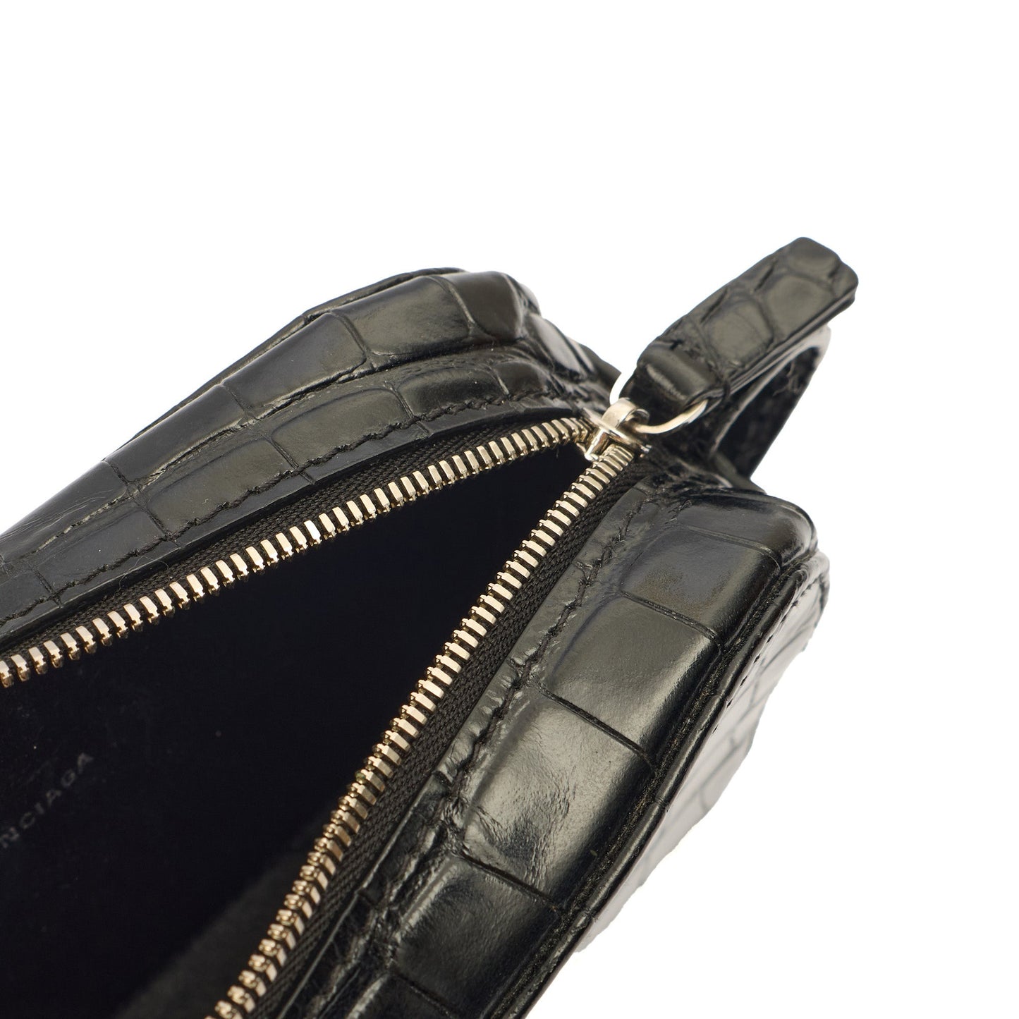 Balenciaga Cross Body Everyday Camera Bag - XS in Black, Exotic Effect Leather — Alternate View 11