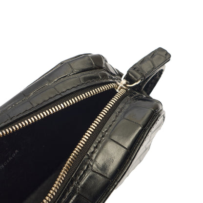 Balenciaga Cross Body Everyday Camera Bag - XS in Black, Exotic Effect Leather — Alternate View 11