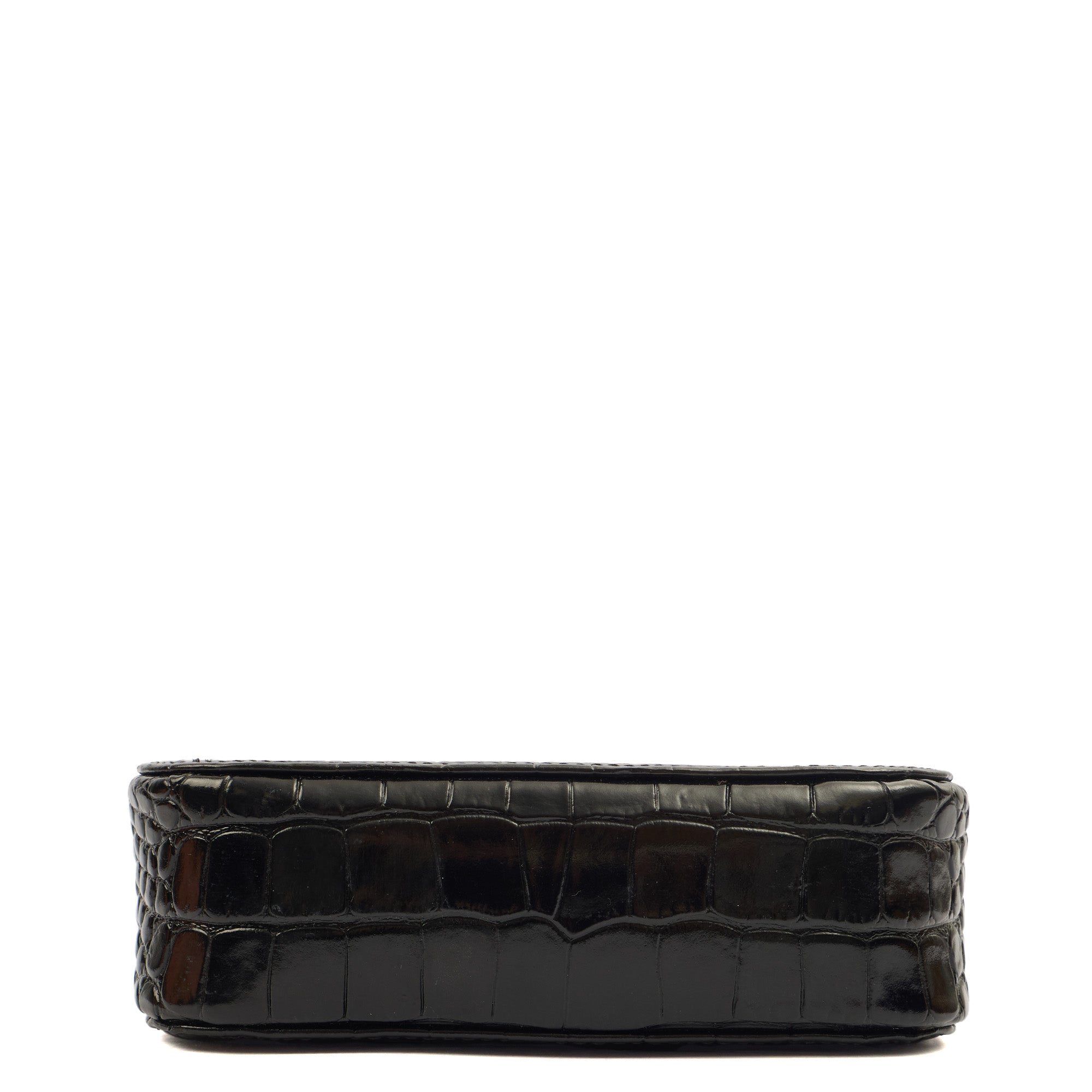 Balenciaga Cross Body Everyday Camera Bag - XS in Black, Exotic Effect Leather — Top View