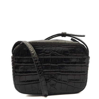 Balenciaga Cross Body Everyday Camera Bag - XS in Black, Exotic Effect Leather — Alternate View 9