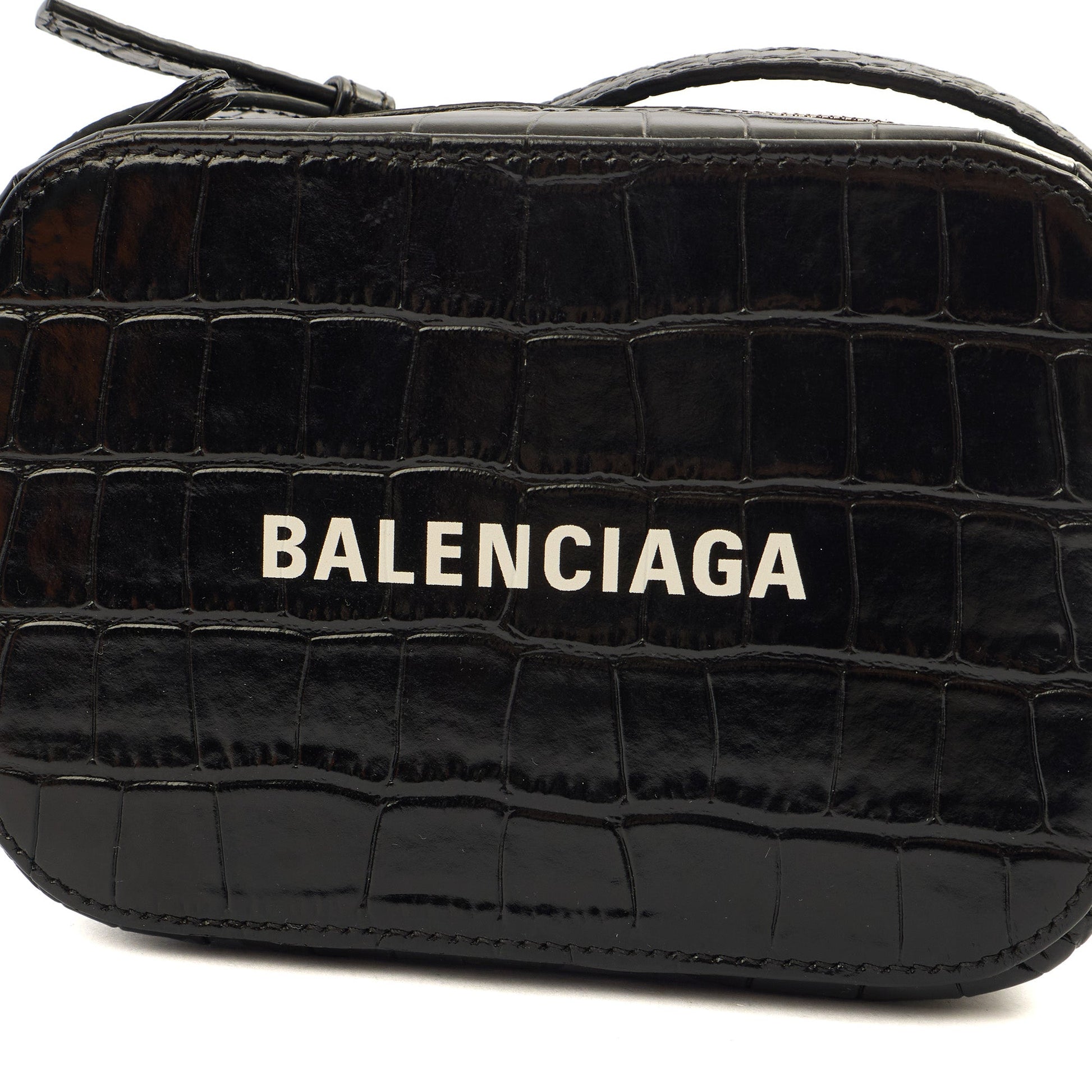 Balenciaga Cross Body Everyday Camera Bag - XS in Black, Exotic Effect Leather — Alternate View 12