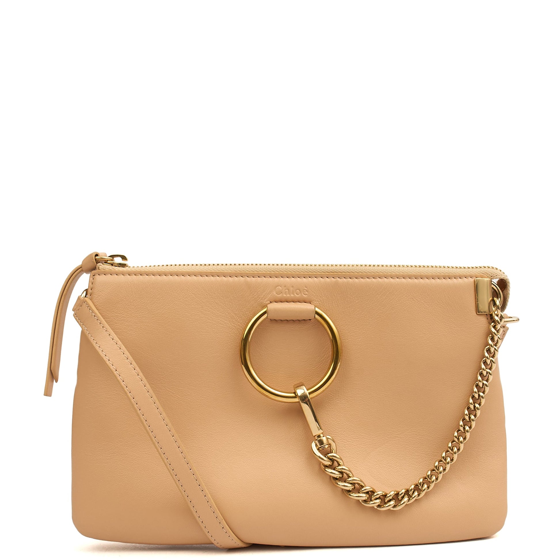 Chloe Cross Body Faye - Small in Neutral, Calfskin Leather — Front View