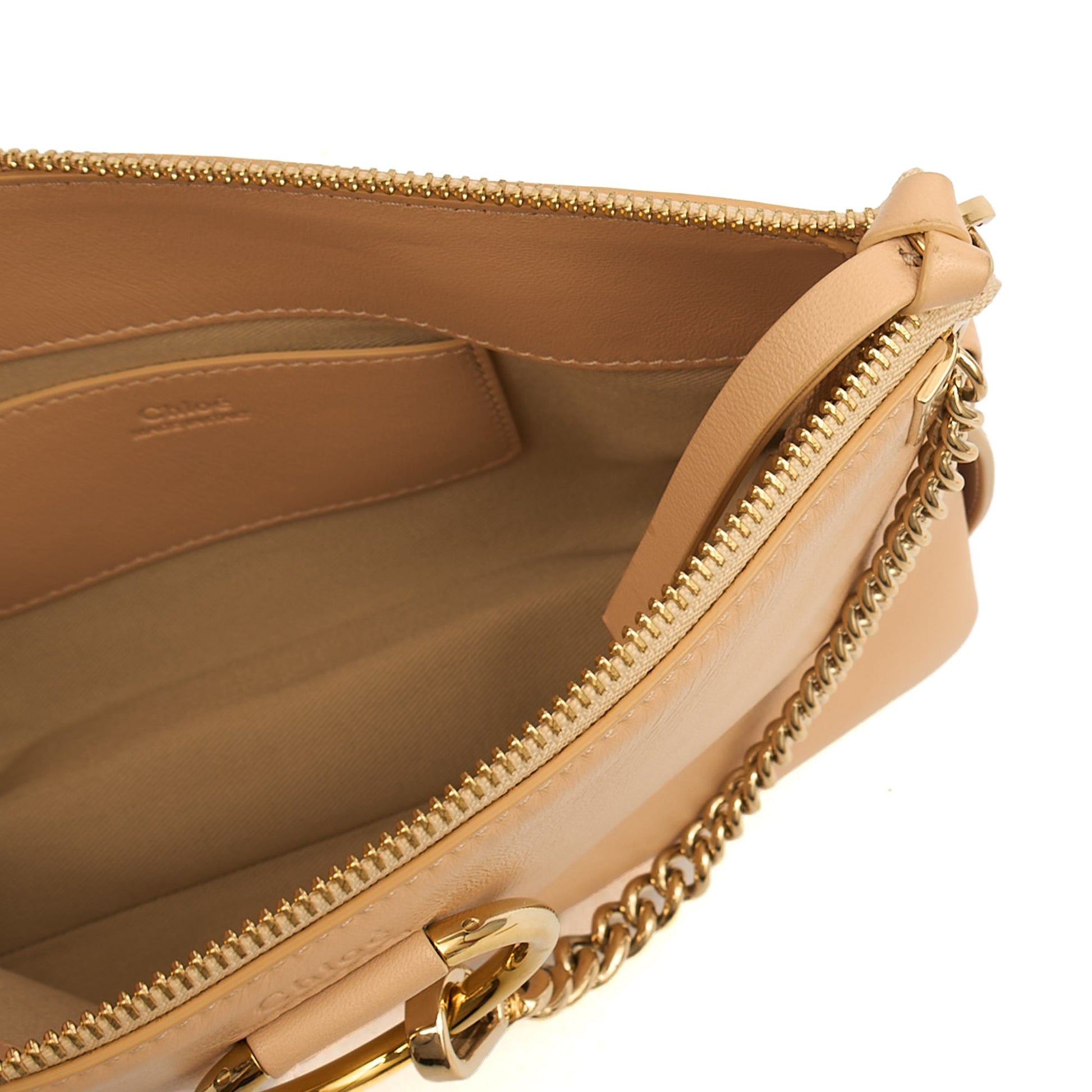 Chloe Cross Body Faye - Small in Neutral, Calfskin Leather — Detail View