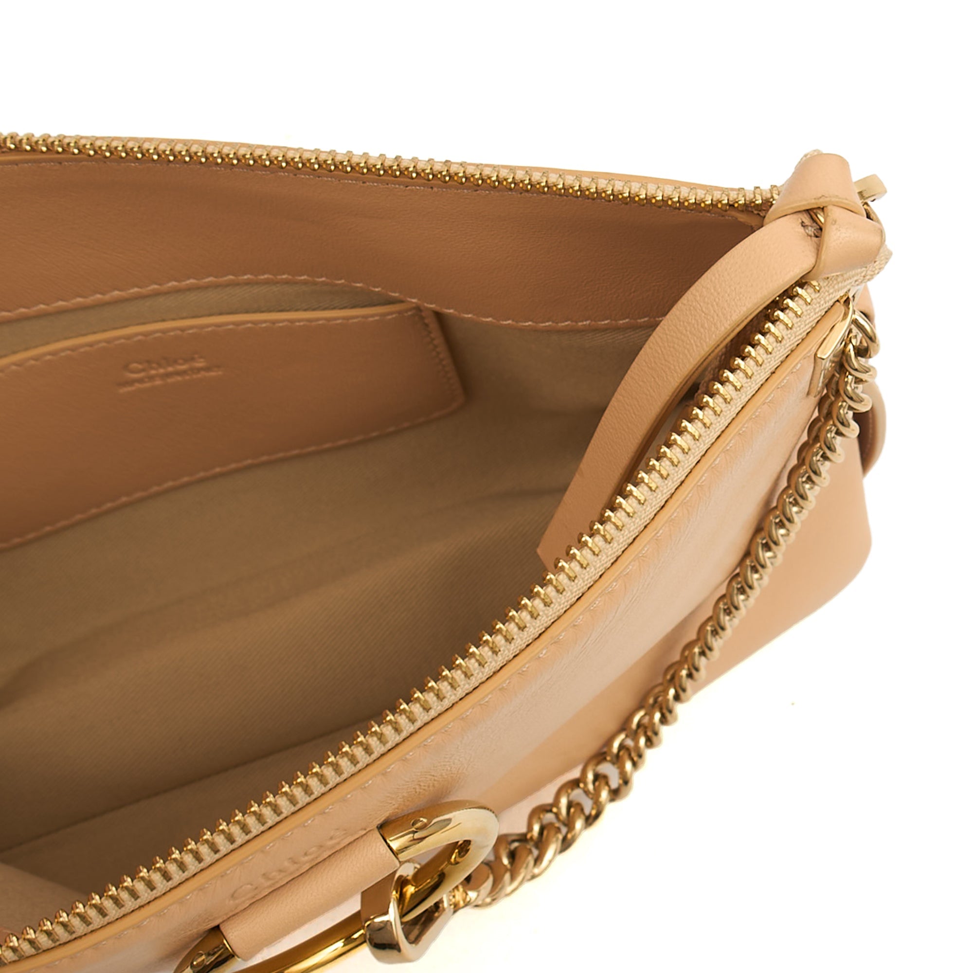 Chloe Cross Body Faye - Small in Neutral, Calfskin Leather — Detail View