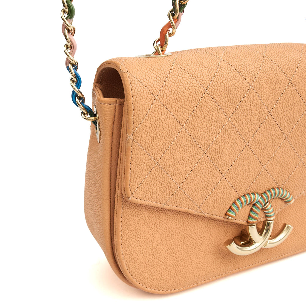 Chanel Cross Body Cuba CC Bag in Orange, Caviar Leather — Alternate View 25