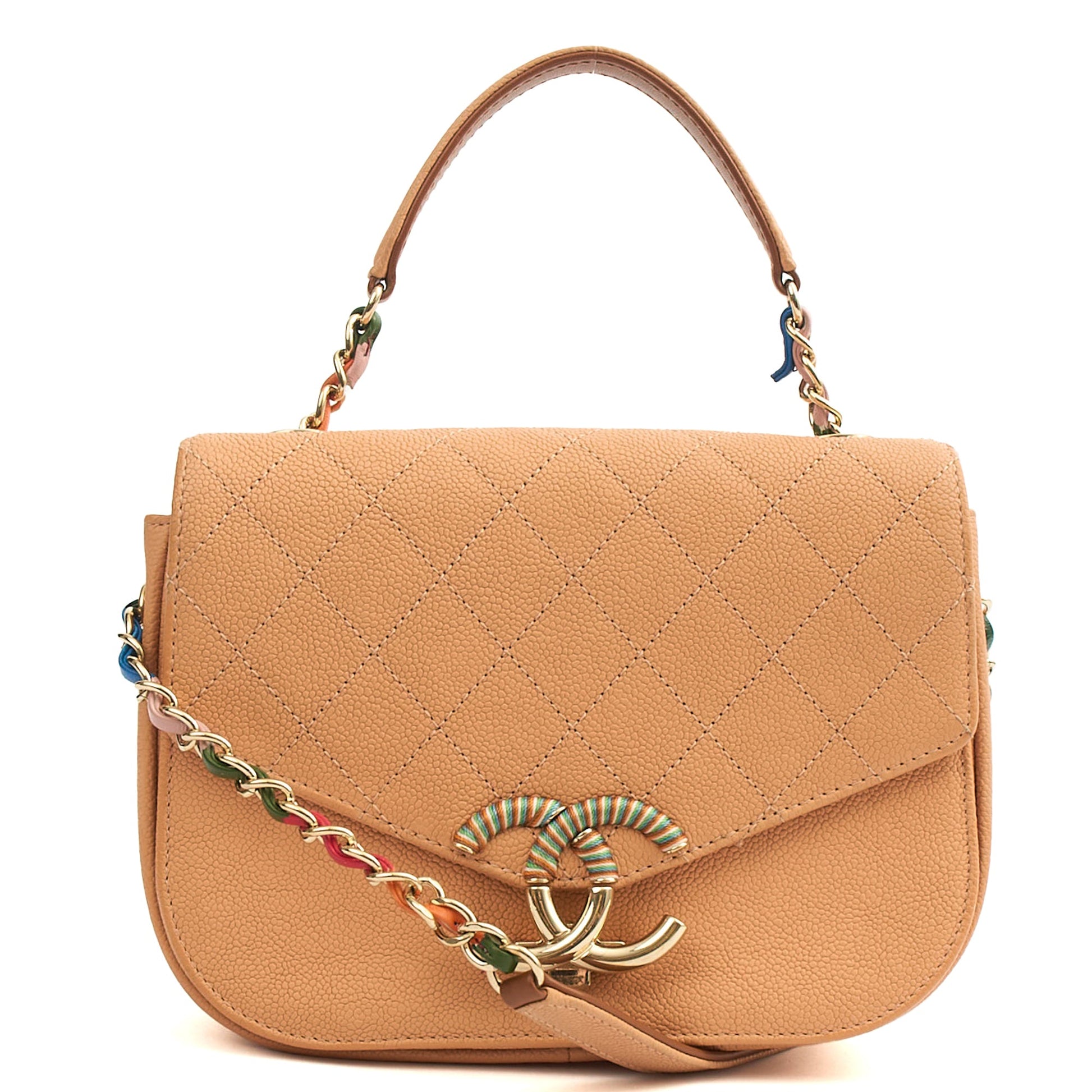 Chanel Cross Body Cuba CC Bag in Orange, Caviar Leather — Alternate View 19