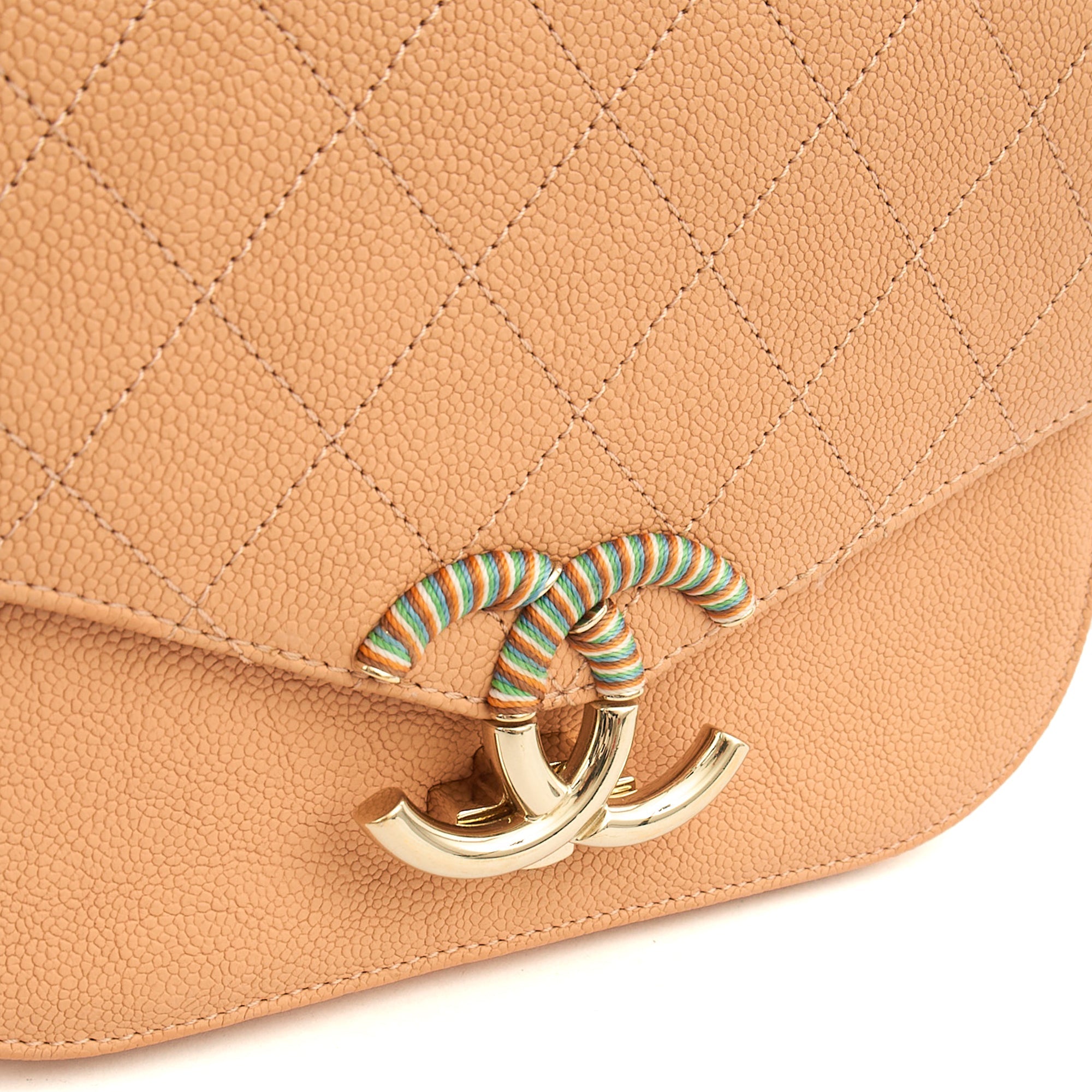Chanel Cross Body Cuba CC Bag in Orange, Caviar Leather — Lifestyle View