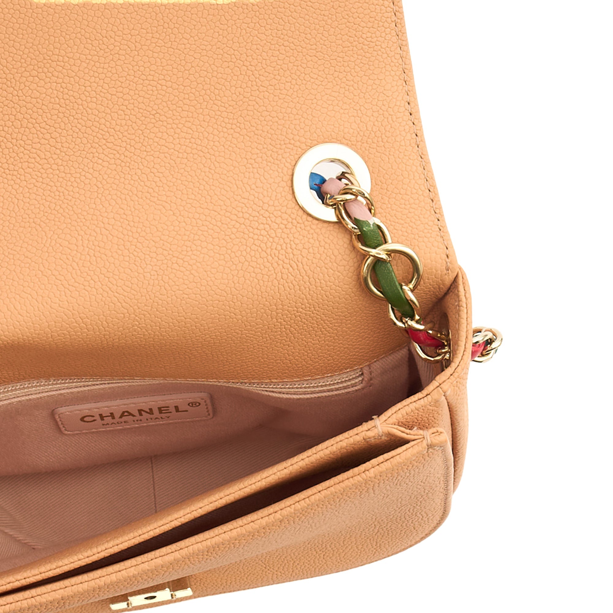 Chanel Cross Body Cuba CC Bag in Orange, Caviar Leather — Alternate View 9