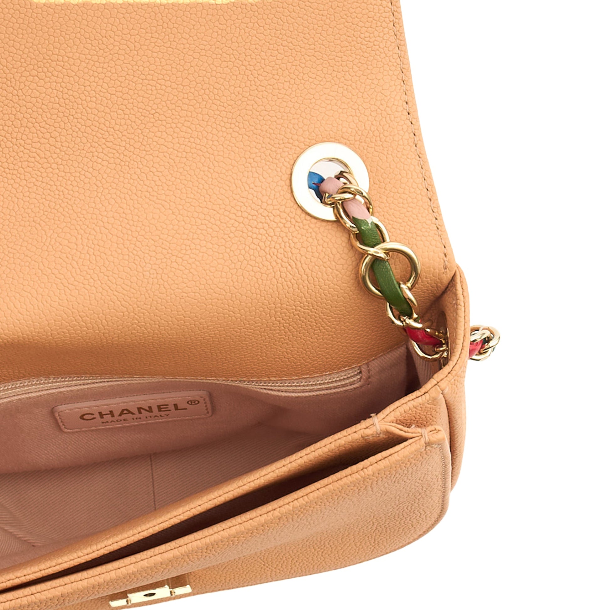 Chanel Cross Body Cuba CC Bag in Orange, Caviar Leather — Alternate View 27
