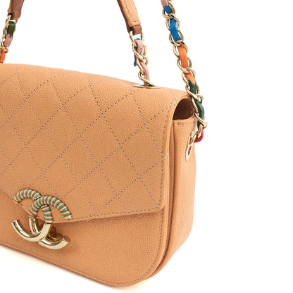 Chanel Cross Body Cuba CC Bag in Orange, Caviar Leather — Alternate View 23