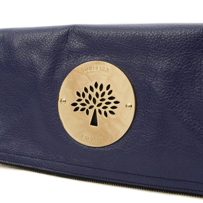 Mulberry Clutch Daria Pouch in Blue, Calfskin Leather — Lifestyle View