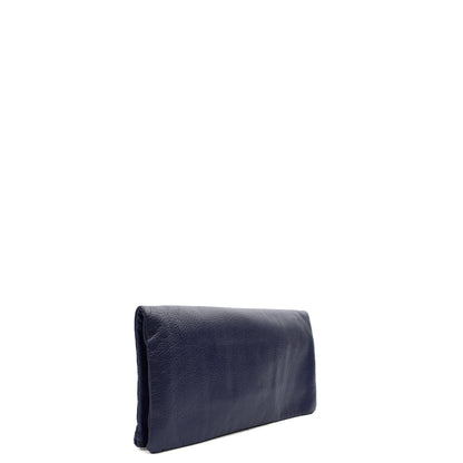 Mulberry Clutch Daria Pouch in Blue, Calfskin Leather — Side View