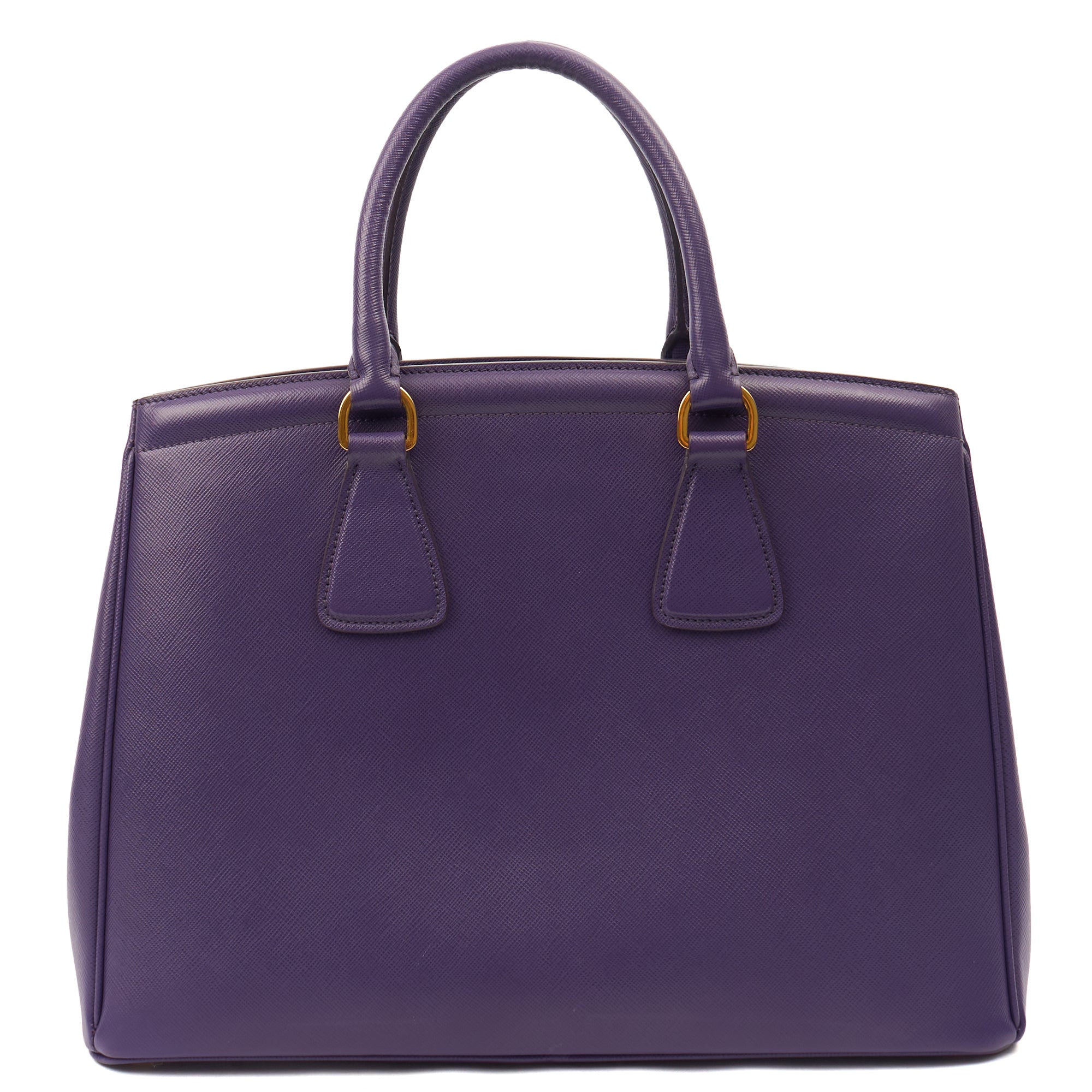 Prada Tote Leather Tote  in Purple, Saffiano Leather — Alternate View 10