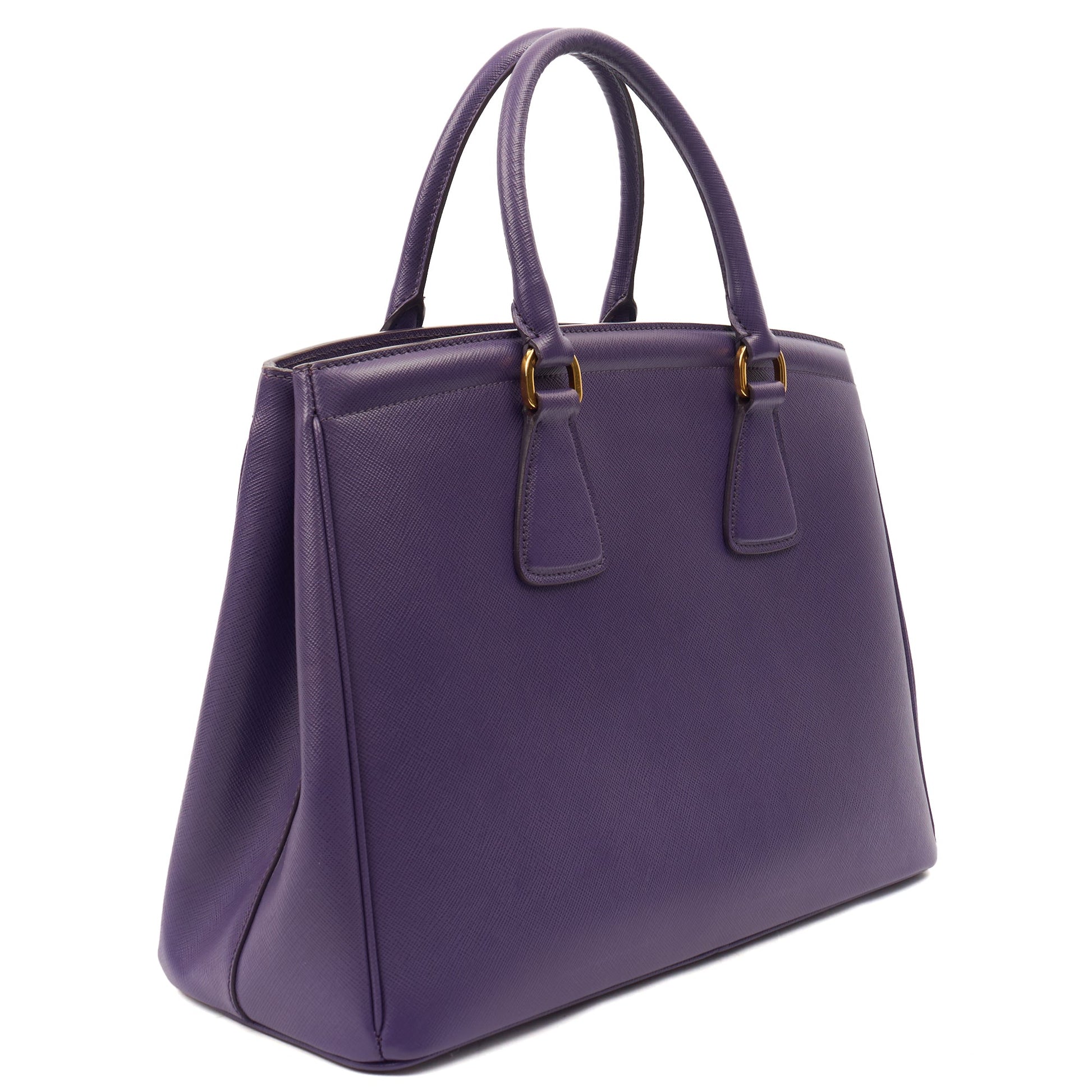 Prada Tote Leather Tote  in Purple, Saffiano Leather — Alternate View 9
